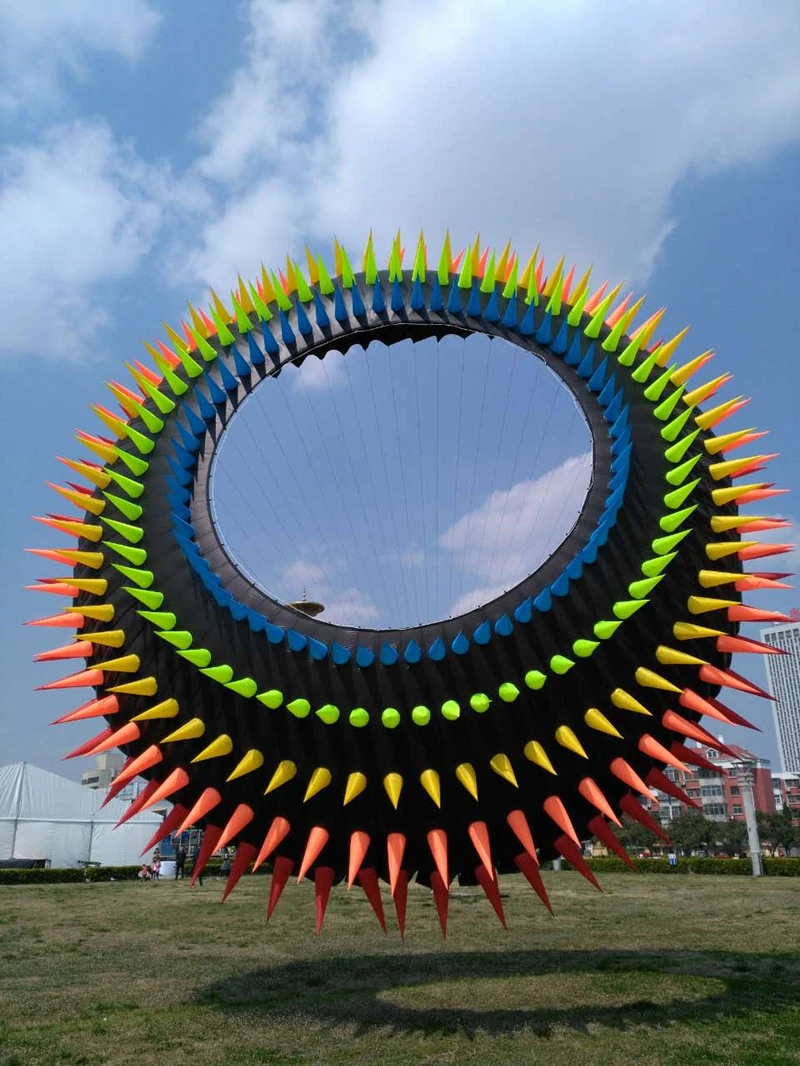 

free shipping large kite ring flying windsocks kites factory kite accessories octopus kite parachute dragon line winds kites