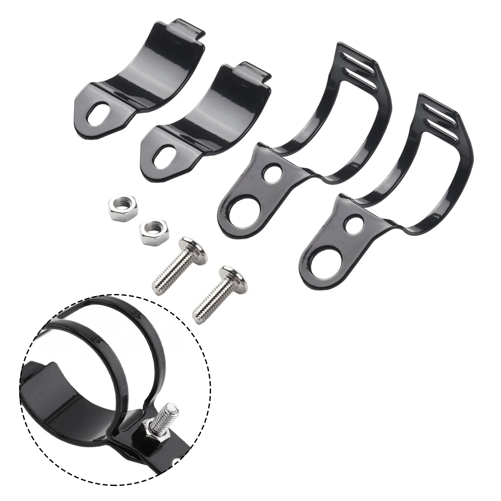 

Sturdy Metal Motorcycle Turn Signal Light Mount Bracket Suitable for 30mm 43mm Fork Tubes Complete Kit with 2 Brackets