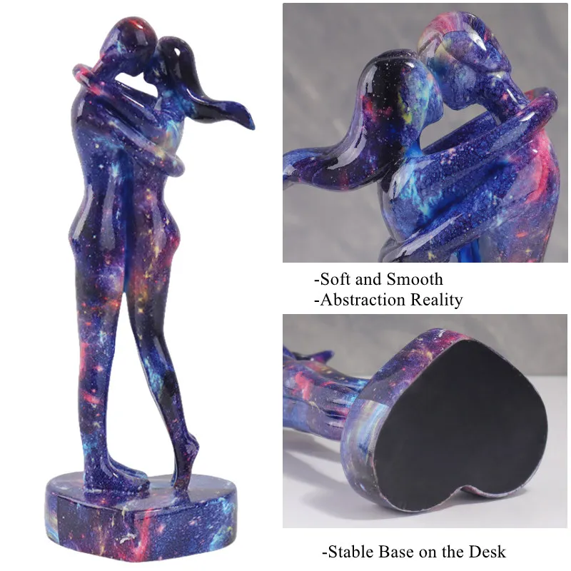 Hugging Couple Kiss Sculpture Home Decor Modern Romantic Love Statue Figures Figurine Interior Room Decoration Valentines Gift