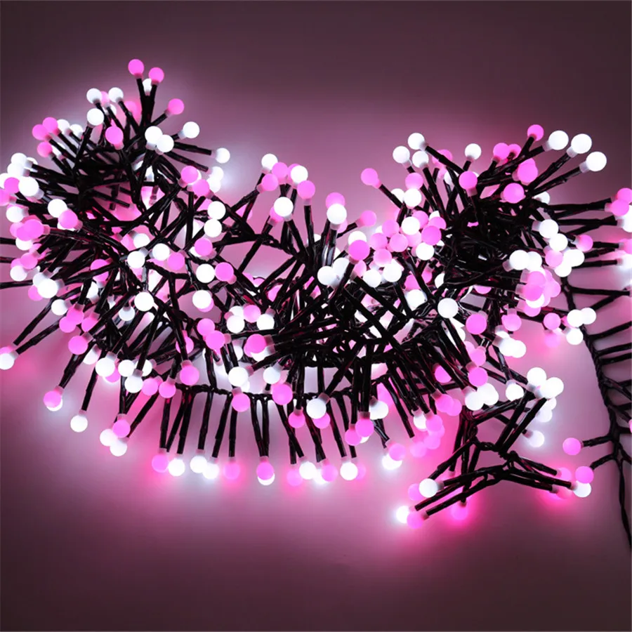 Remote 3M 200 LED Christmas Starry Ball String Lights Outdoor Cluster Light USB Operated Green Firecracker Fairy Light Garland