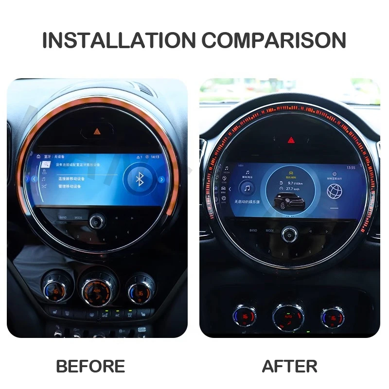 Car Center Console Screen Decorative Frame For MINI Cooper F54 F60 2018-2024 Clubman Countryman Navigation Cover Accessories