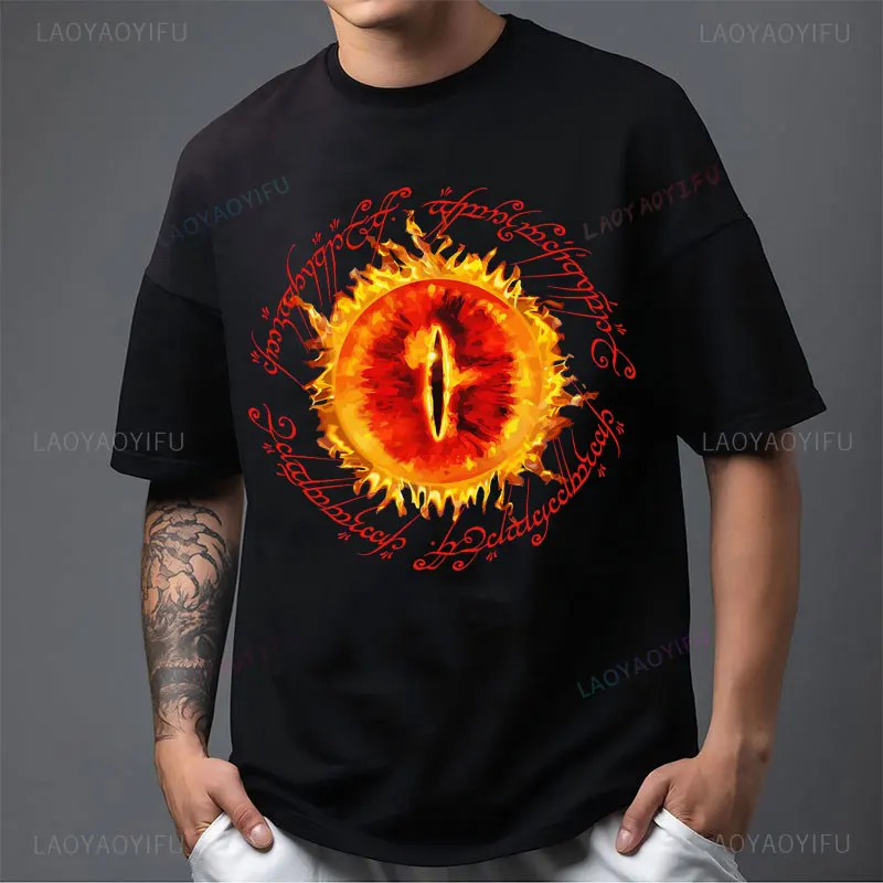 

Camsietas L-Lords of The R-Rings Short Sleeve Crewneck Cotton Graphic T Shirts Streetwear Print Y2k Clothes Classic Movie Tees