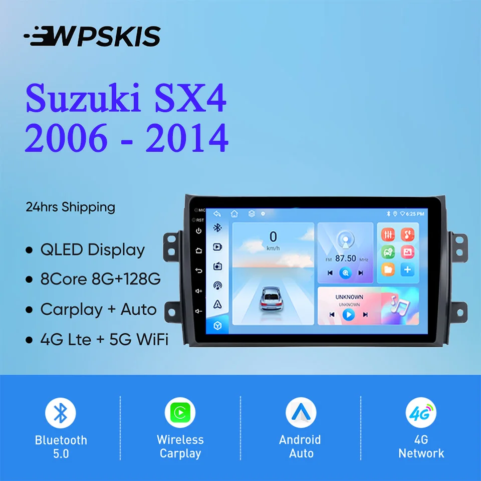 Android 14 8G Ram Car Radio Stereo Video Audio DVD Player For Suzuki SX4 2006 - 2014 Auto GPS Navigation Tape Recorder Carplay