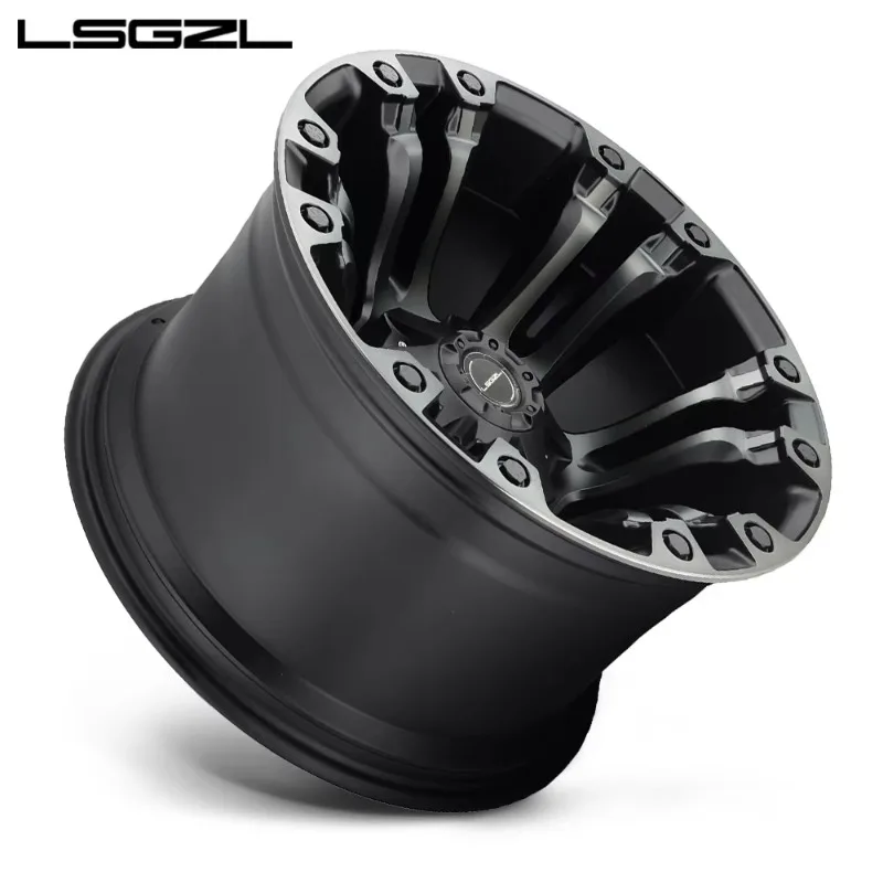High-end customized deep concave forged alloy wheel hub, multi-inch single-piece sport rims, 5×3 PCD, gold polished finish