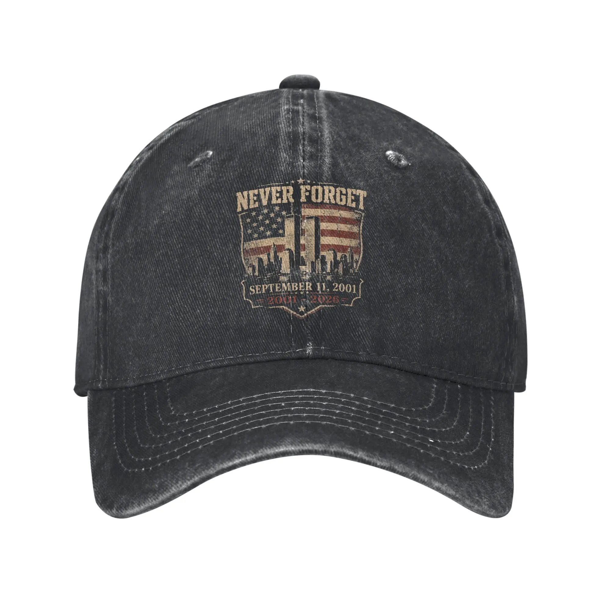 Never Forget September 11 2001 Memorial Day America Flag Casual Baseball Cap  Outdoor Gym Trucker Hat Summer Funny Snapback Cap