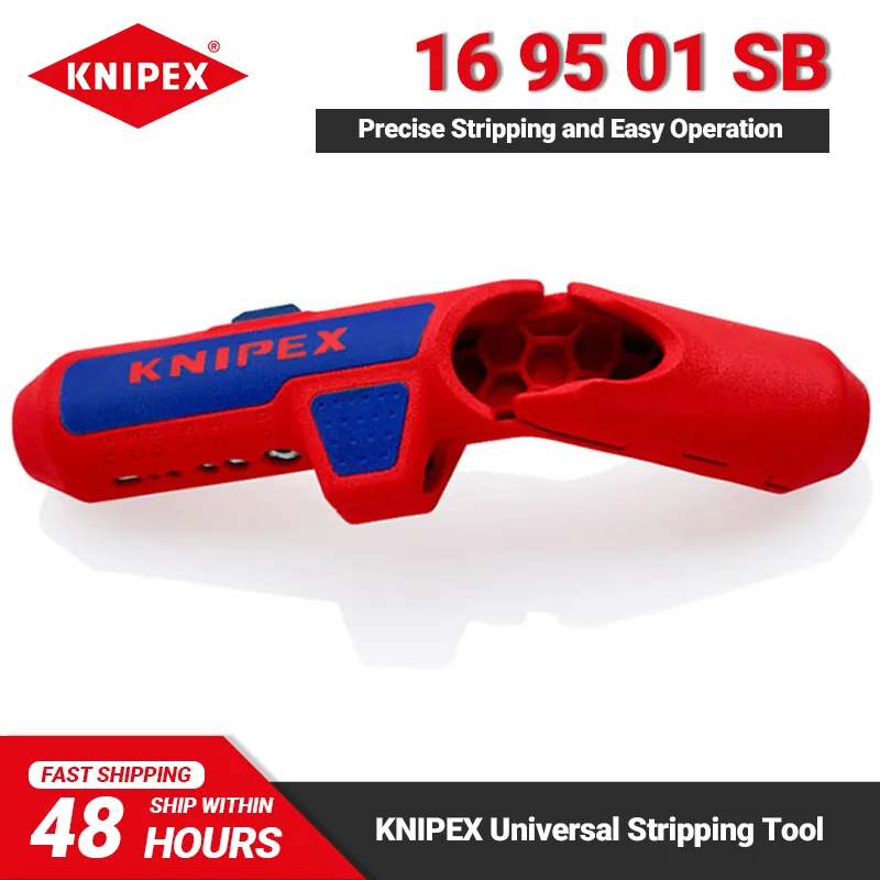 KNIPEX 16 95 01 SB Universal Right Handed Stripping Tool 3-in-1 Ergonomic Stripping Wire Cutter Multifunctional Hand Tools