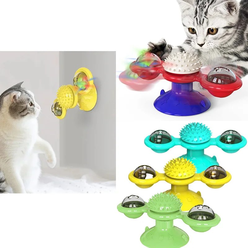 Cat Spinning Windmill Cat and Dog Toys Interactive Pet Freeze-dried Catnip Toy Cat Games Toy Pet Supplies Spinning Turntable