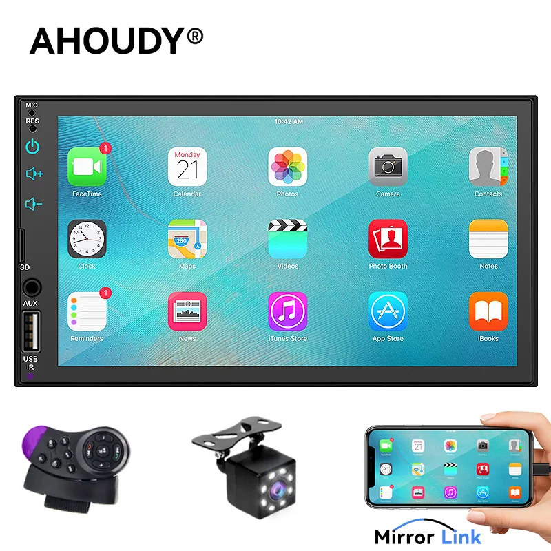 

Ahoudy Universal 1 Din 7 Inch Car Radio MP5 Multimedia Player FM USB Bluetooth Mirrorlink
