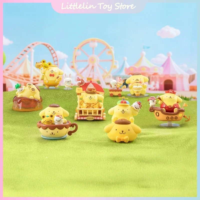 

New Sanrio Pompompurin Amusement Park Series Genuien Blind Box Cute Puppy Trendy Toys Mystery Box Desktop Ornament Birthday Gift