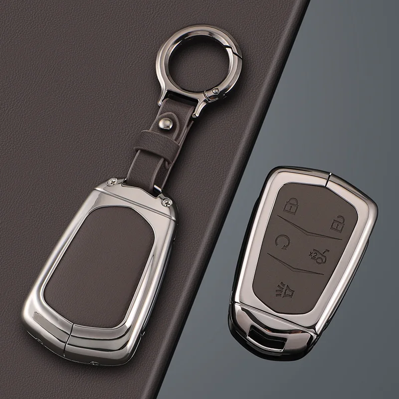3 4 5 أزرار سبائك الزنك الجلود حافظة مفاتيح السيارة لكاديلاك ATS CT6 CTS DTS XT5 ESV SRX STS XTS ELR إسكاليد اكسسوارات #1