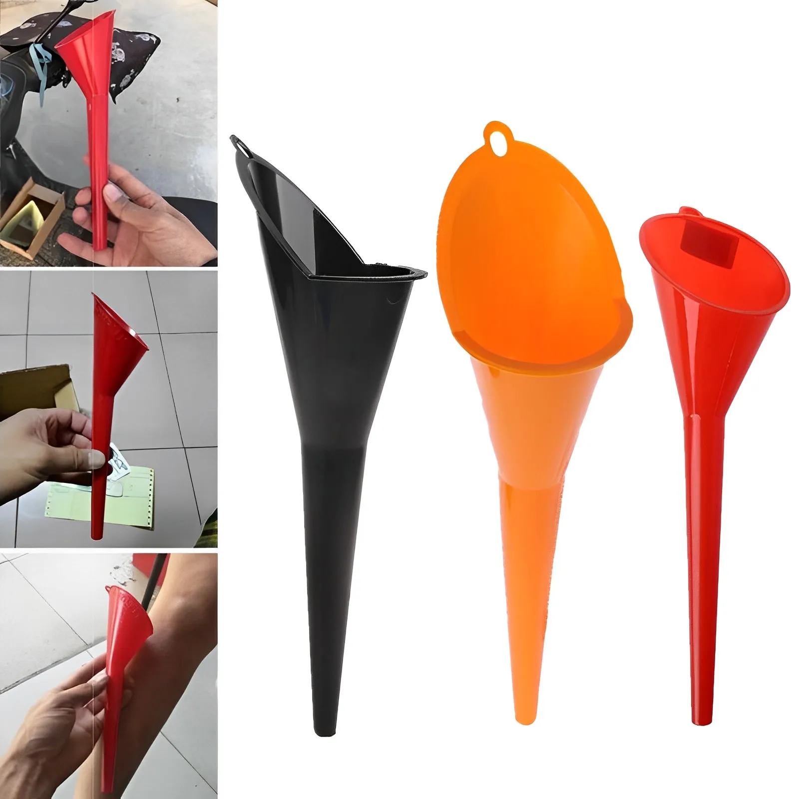 Car Refueling Funnel Long Neck Funnel Gasoline Engine Oil Fuel Refueling Filling Tool Moto Farm Machine Funnel Car Accessories