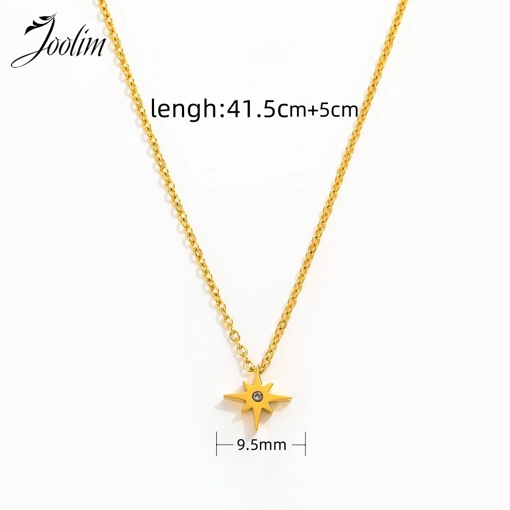 Joolim Jewelry Wholesale Waterproof&No Fade Fashion Simple Retro Six-pointed Star Pendant Stainless Steel Necklace for Women