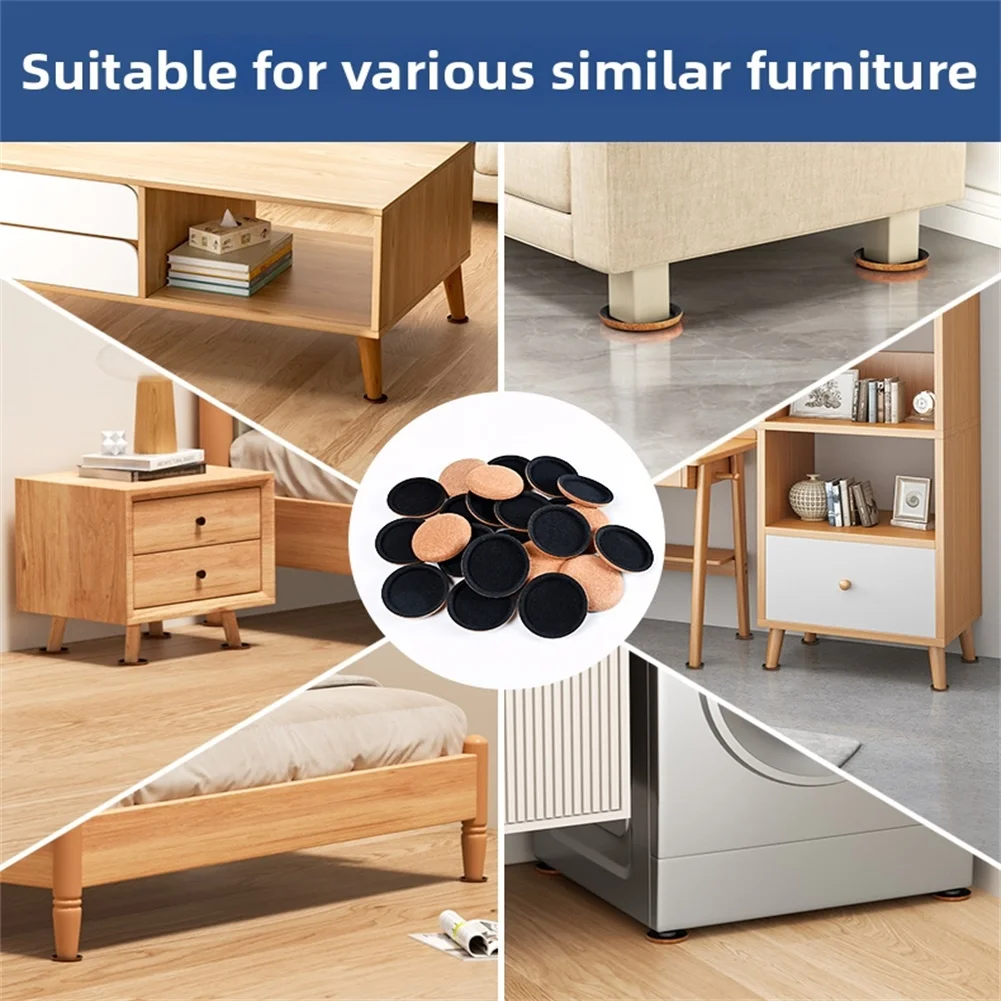 4pcs/set Non Woven Furniture Sliders Floor Mat Noise Reduction Anti Slip Floor Protectors For Sofas Beds Cabinets