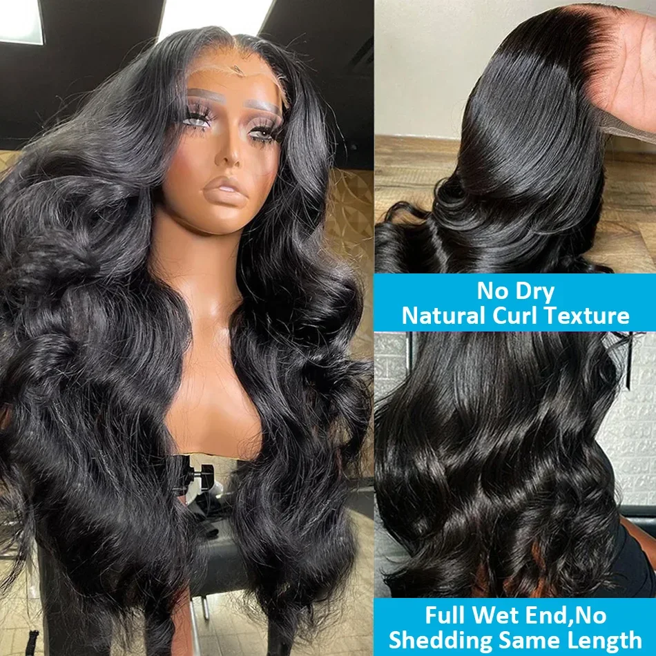 Perruque Lace Frontal Wig Body Wave HD 100% naturelle, cheveux humains, 13x4, 13x6, Transparent, ample, Deep Wave, pour femmes noires, en vente