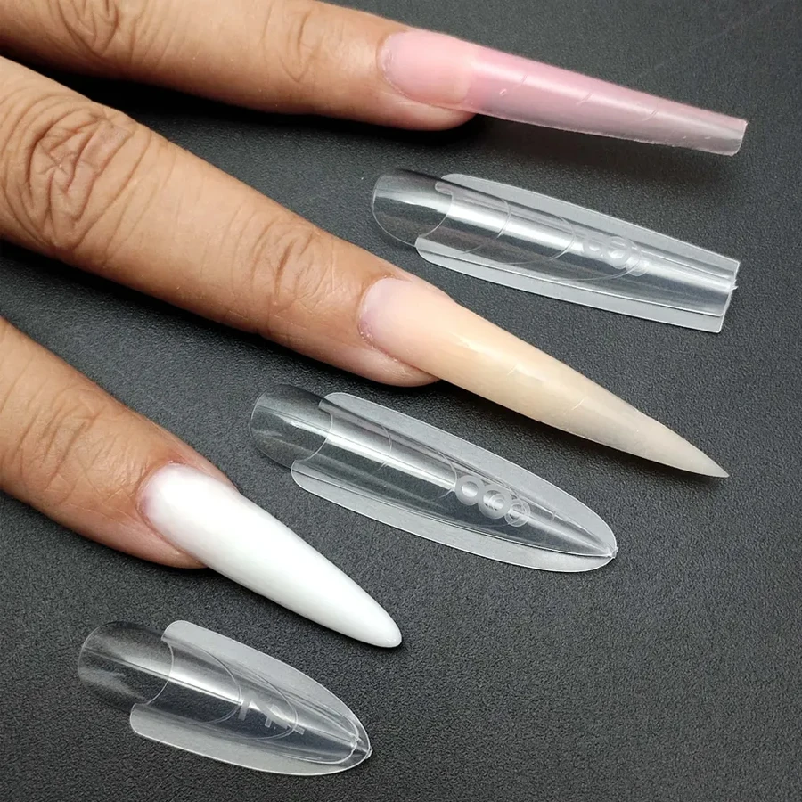 240Pcs Sandwich Dual Nail Forms For Extension Reusable Mixed 15 Size Coffin Almond Nail Mold Quickly Extend Manicure Tools Top