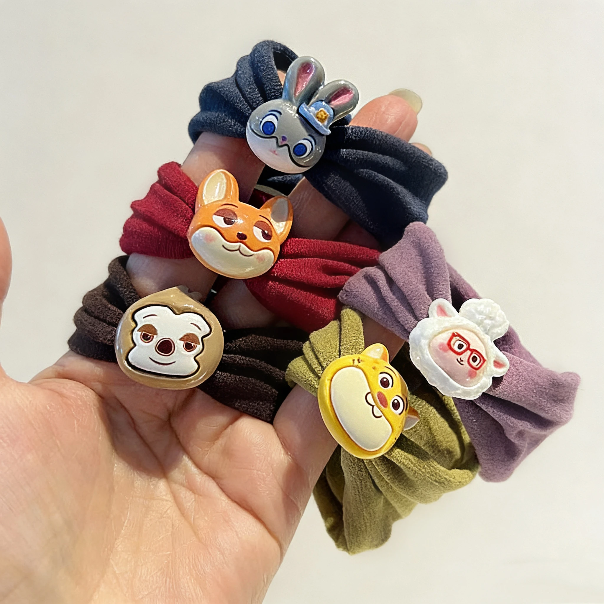 

5Pcs New Zootopia Cute Cartoon Rabbit Officer Hair Ties - Elastic Hair Bands, Daily Use for Kids and Girls Hair Accessories
