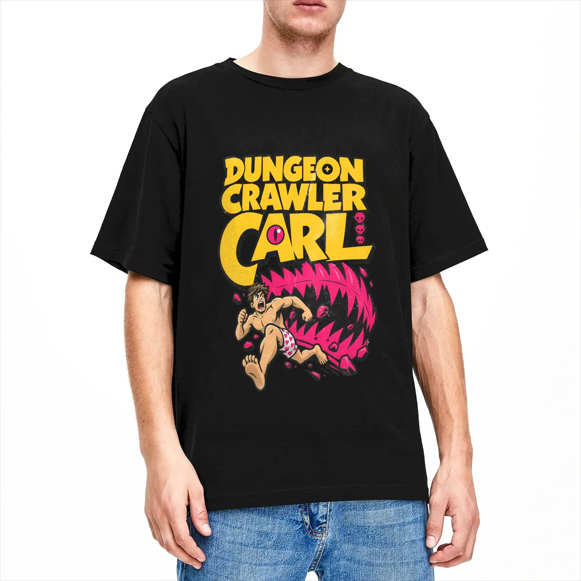 Vintage DUNGEON CRAWLER CARL T-Shirt Men Crewneck Cotton T Shirts  Short Sleeve Tees New Arrival Clothes