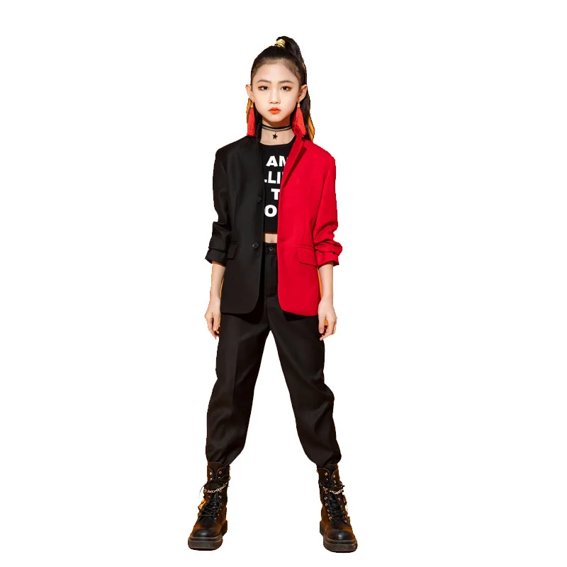 Chinese trend Suits Funky for Girls Hiphop Show Kids Jazz Street Dance Costume Stage Performance Cheerleader Costumes