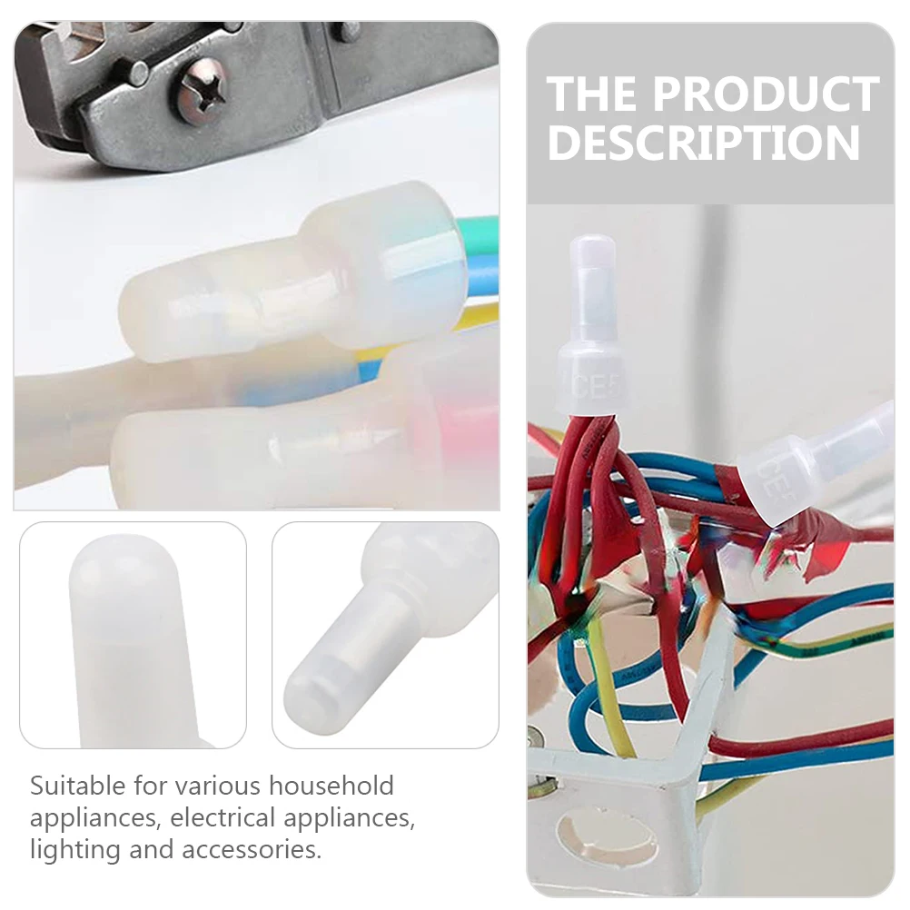 

1000pcs Closed End Crimp Connectors Electrical Caps Wire Terminals for Wiring Nylon Shell Aluminum Conductor Household