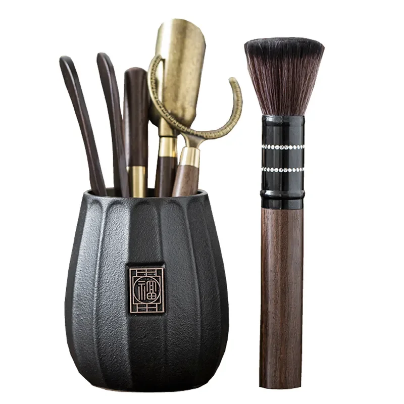 

Черный сандал, твердая древесина, чайная церемония, шесть джентльменских костюмов, инструменты для изготовления зажимов, игла, набор ложек, художественные аксессуары