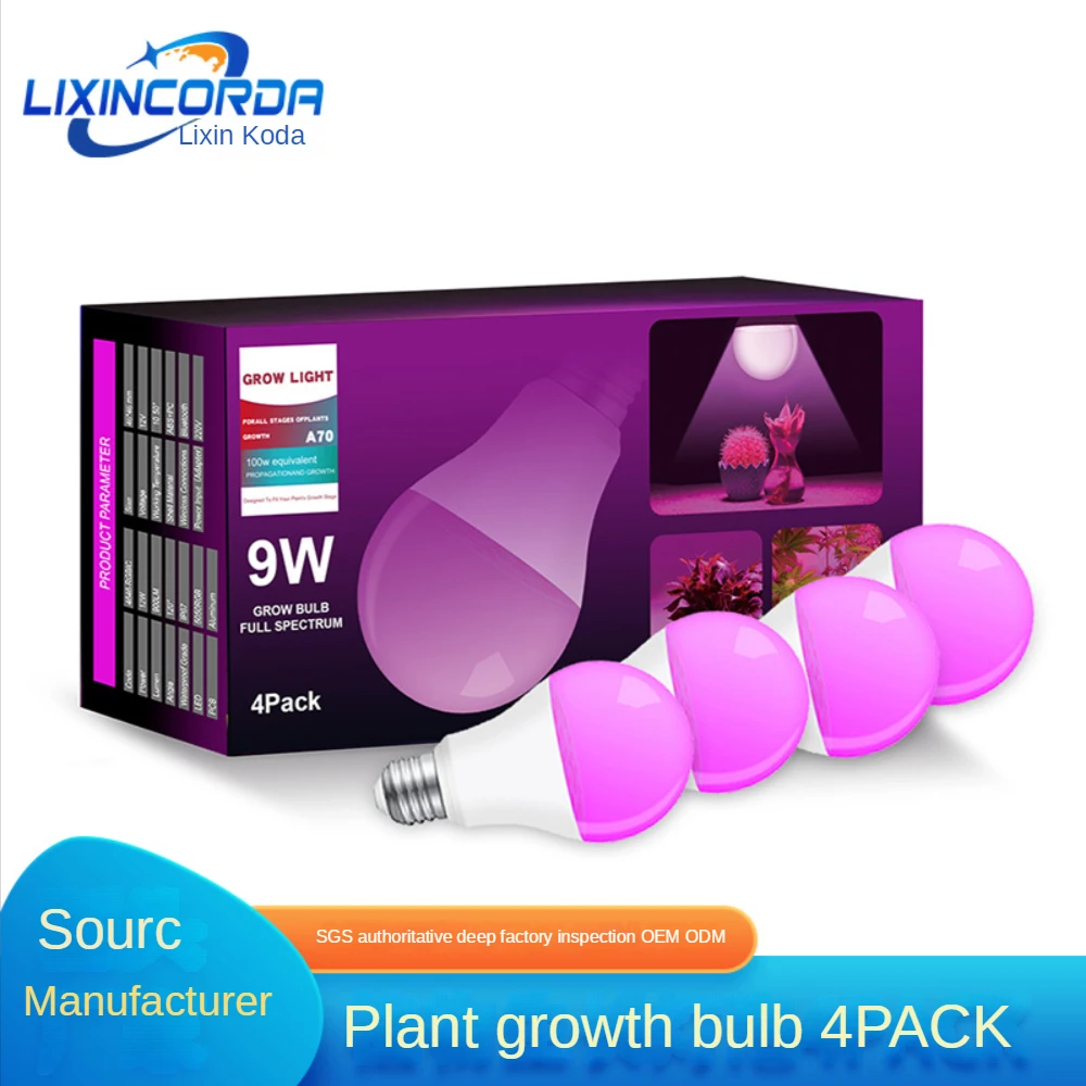 

Full Spectrum LED Grow Light Bulbs, Plant Growth Bulbs ,LED Grow Bulbs For Plants for Seeds and Greens, Hydroponics,9W B22/E27