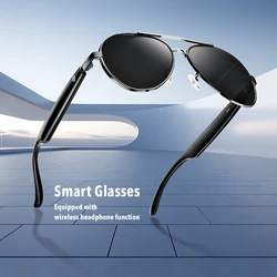 Smart glasses Wireless Bluetooth sunglasses built-in microphone Sports glasses Super cool glasses compatible with Android/iPhone