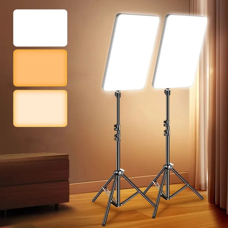 11 in Photo Studio LED 3000k-6500k Video Fill Lamp Light Panel Photography Lighting With Tripod Stand Long Arm For Live Stream