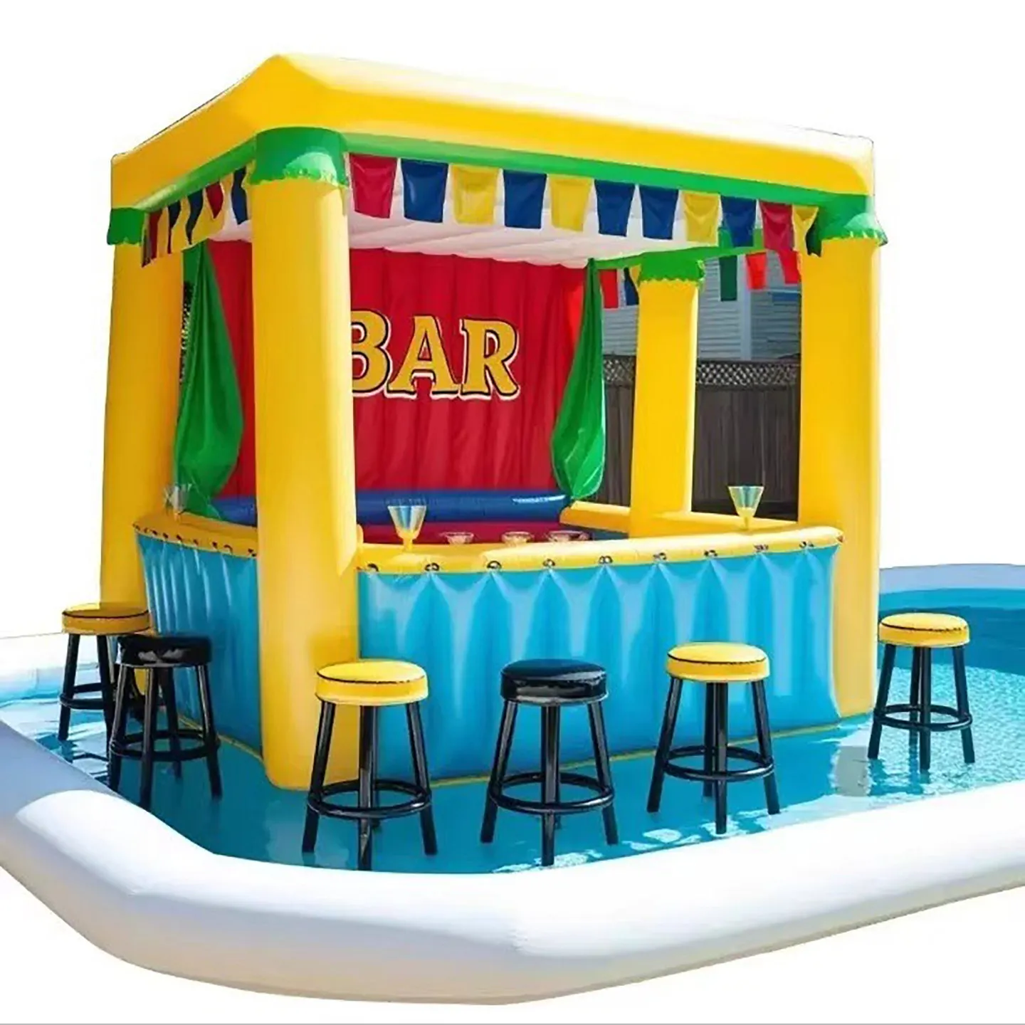 

Custom Inflatable Water Bar Tent Pool Outdoor Swimming Pool Large Design Home Park Multi Occasion Custom Multi Color