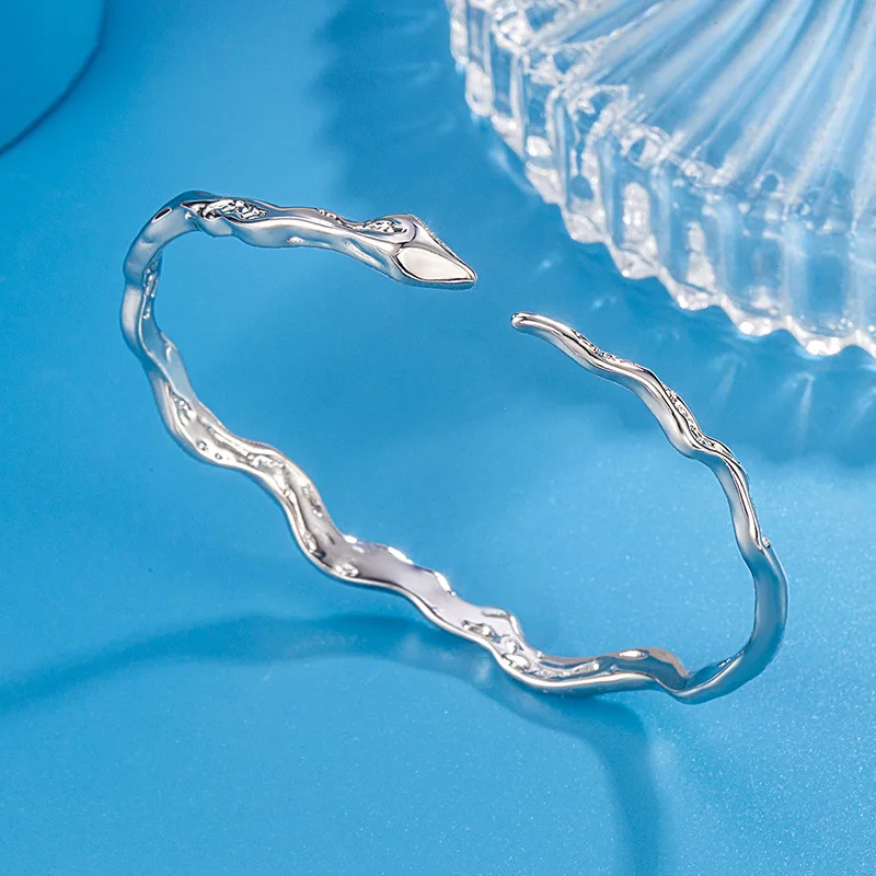 

New 925 Sterling Silver Snake Shape Bracelet Personality Charm Animal Bracelet Birthday Gift for Women's Exquisite Jewelry