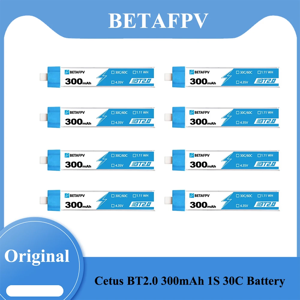 

BETAFPV Cetus BT2.0 300mAh 1S 30C Battery for cetus/cetus lite 8pcs for FPV