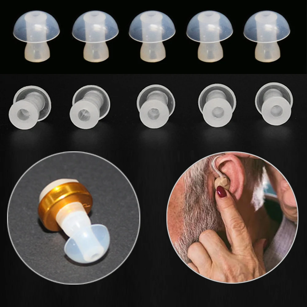 10x Universal Hearing Aid Silicone Cover Hearing Aid Medium Replacement Adapter Comfortable Hearing Aid Earplugs Accessories