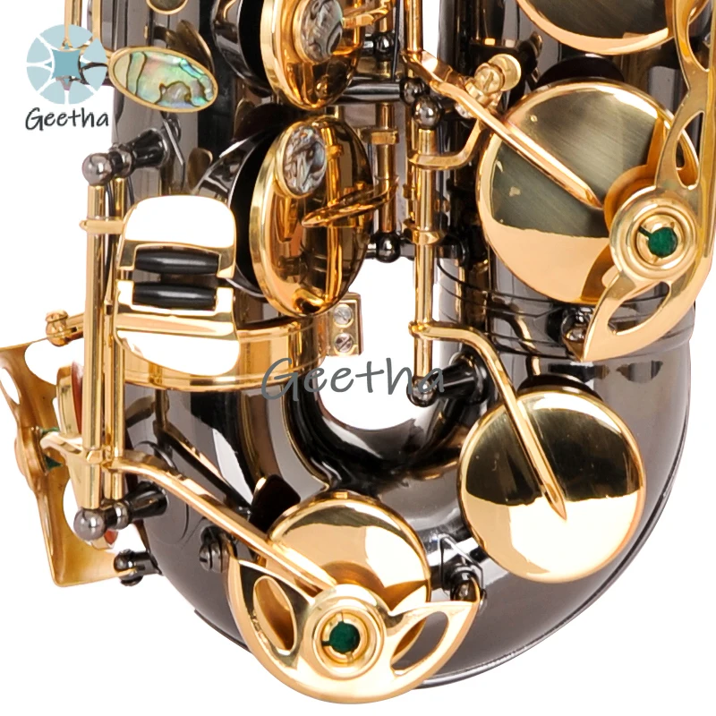 Wholesale Professional Saxophone Drop E Alto Saxophone Wind Instrument Black Nickel and Gold