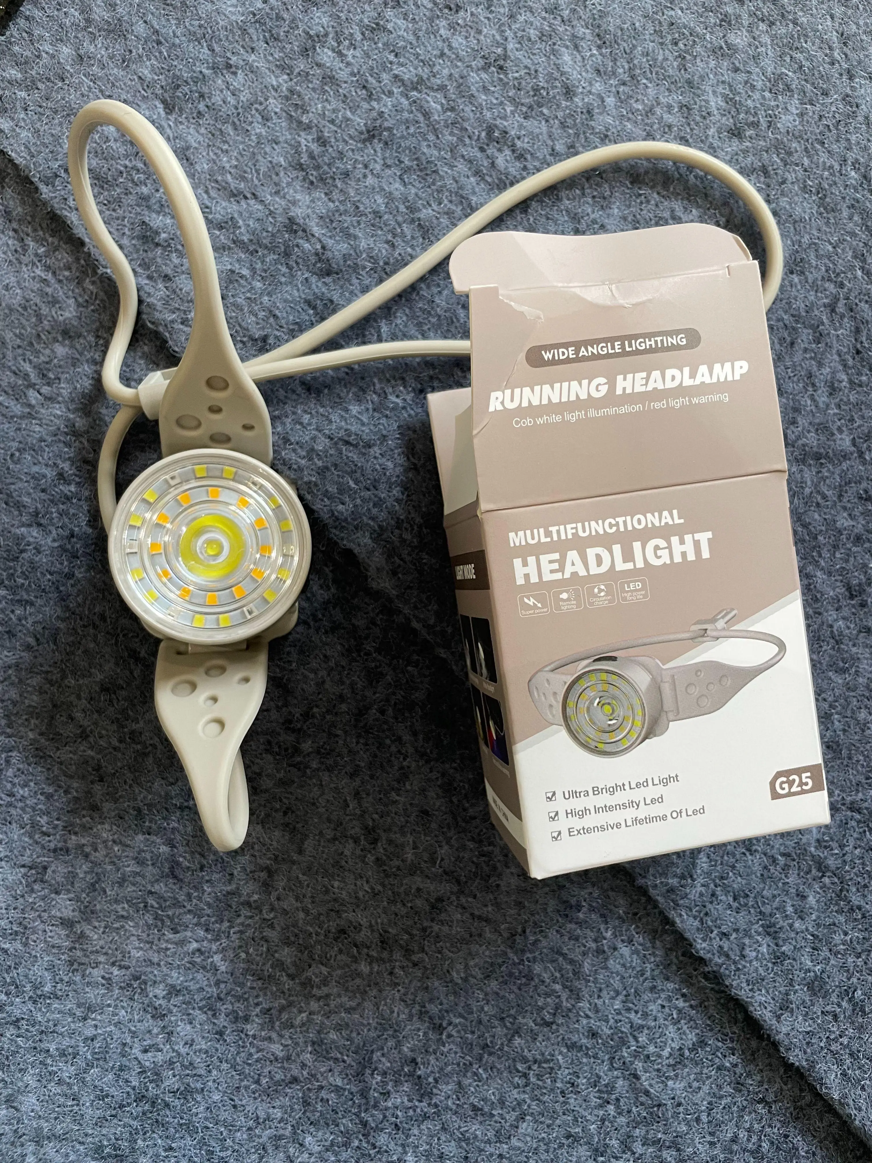Lampu Depan LED Isi Ulang Lampu Senter Kepala Kuat untuk Memancing, Berkemah, Mendaki, Lampu LED Mini