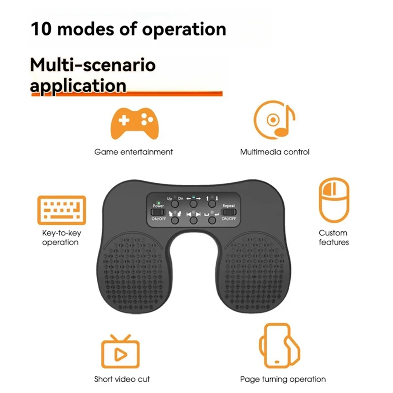 

ABMF-Double Foot Switch Pedal Keyboard Mouse Nonslip Foot Pedal Switch Bluetooth Piano Practice Page Turner Dual Mode