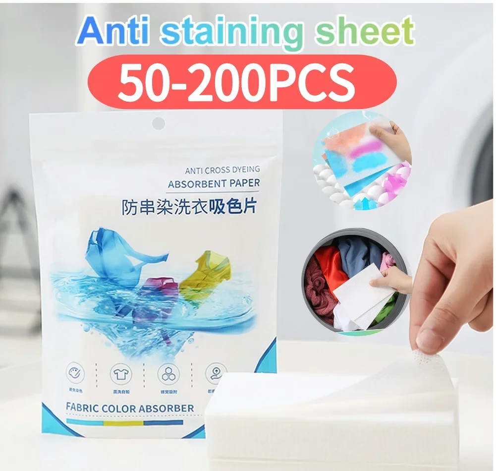 50-200PCS Laundry Tablets Laundry Paper Anti-Staining Clothes Sheets Concentrated Washing Powder Detergent for Washing Machines