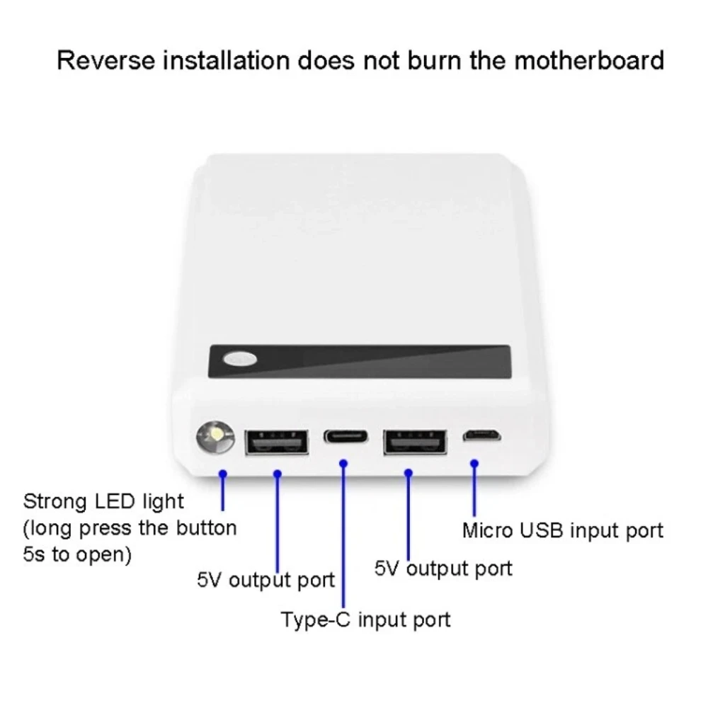 6*18650 Batterie Powerbank Case 22.5W Uscita Protocolli di Ricarica Multipli Rimovibile Power Set Battery Holder Battery Planner view 2