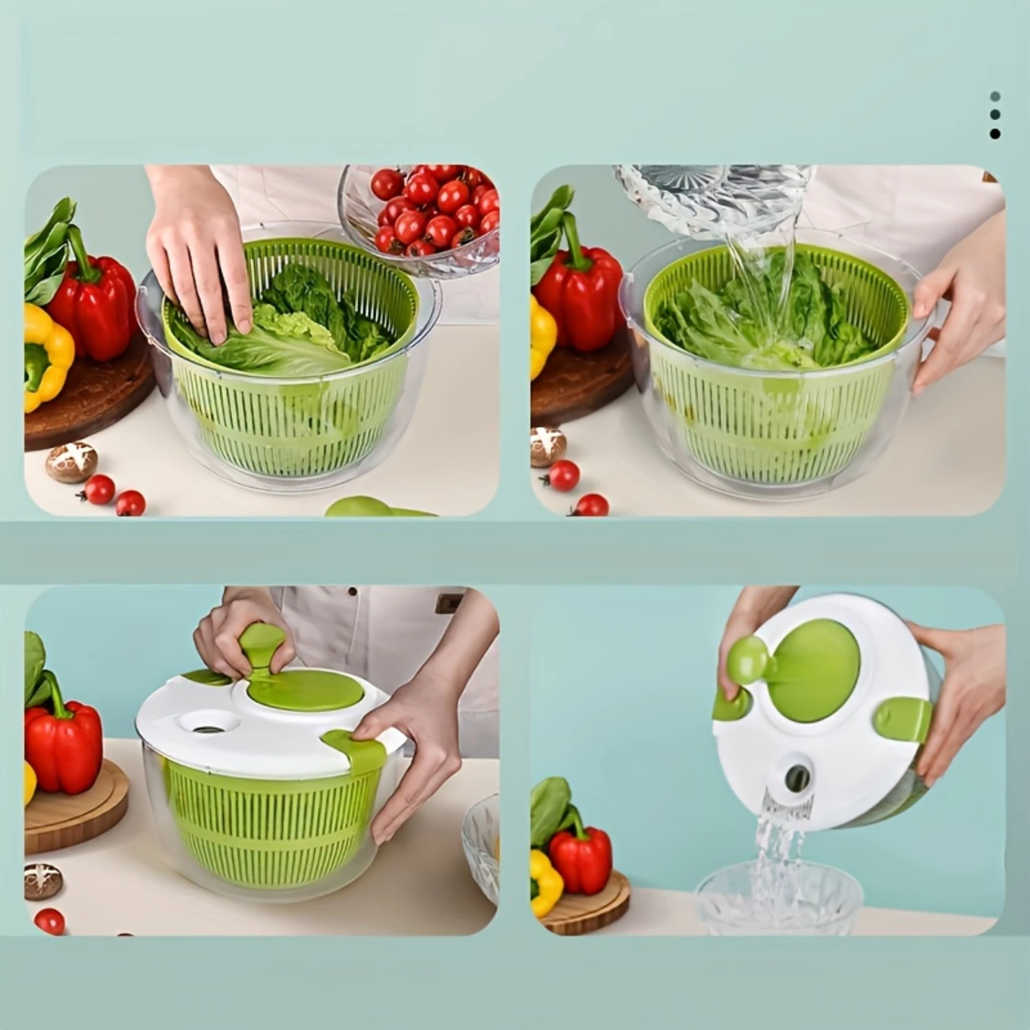 

1pc, Vegetables Dryer, Salad Spinner, Fruits Basket, Vegetables Washer Dryer, Fruit Drainer, Lettuce Spinner, Colander Basket, D