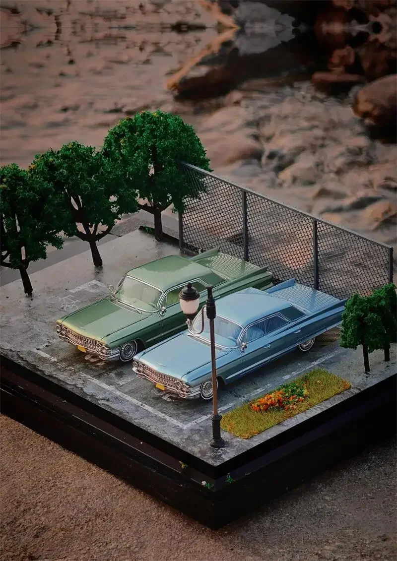 

MK Miniatures 1:64 1962 Sedan Deville Ice Blue / Green Die-Cast Car Models