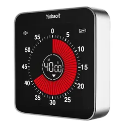 VT08 Pro Digital Rechargeable 60 Minutes Silent Countdown/Up Visual Timer with 3.4 Inches Colored Screen,Magnetic Back