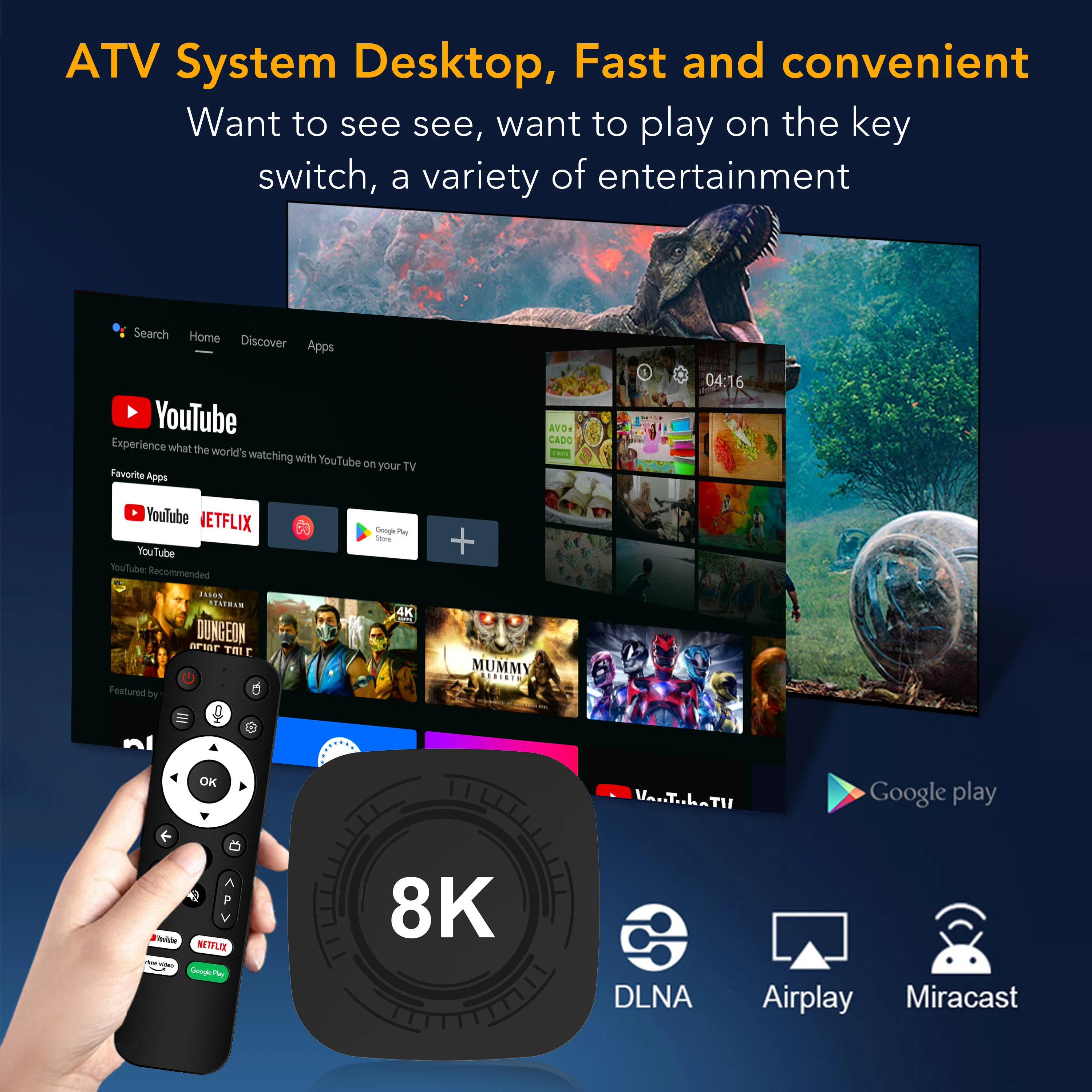 Android 13.0+ATV Smart TV Box MX10 8K PRO RK3528 Mali-450 Wi-Fi 6/2.4GHz+5GHz BT5.4 Smart Home Super Box