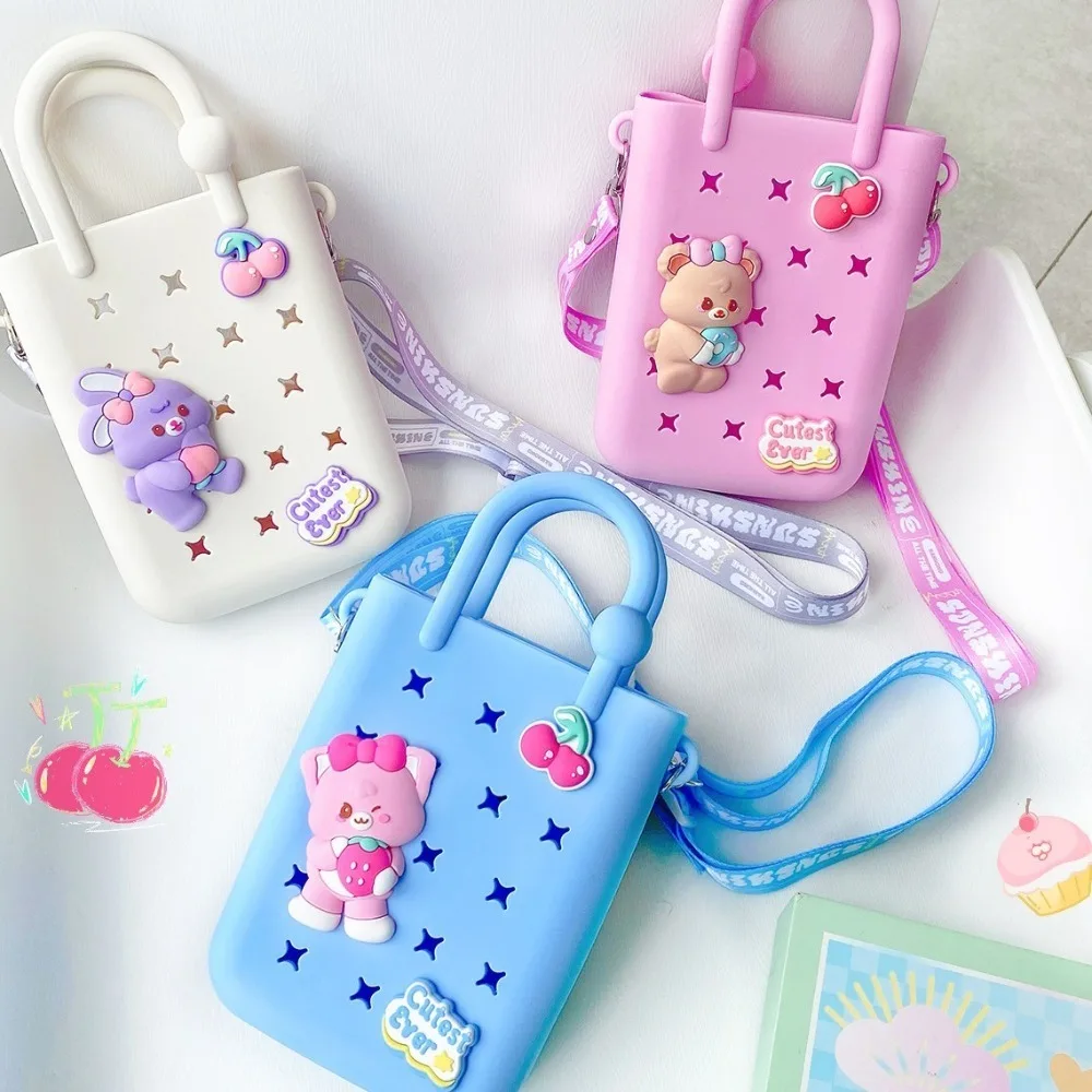 New Mini Children's Handbag Cartoon Cute Handbag with Holes Women DIY Crossbody Bag