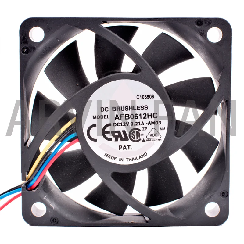 AFB0612HC-AM03 6cm 60mm Fan 60x60x13mm DC12V 0.21A 4 Lines Double Ball Bearing Chassis CPU Cooling Fan