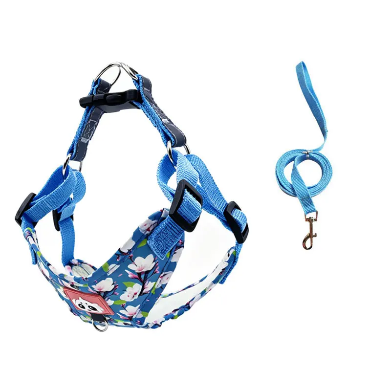 Peitoral para cão com flores, ajustável e respirável_voghion.com