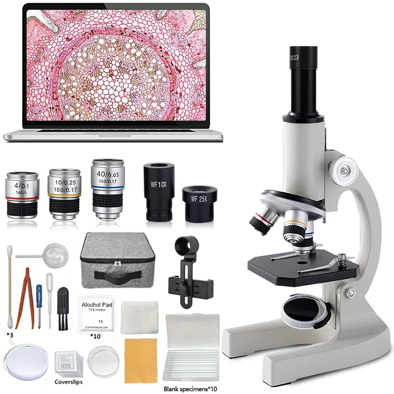 

Microscope for Adults Kids 40X-1000X Compound Monocular Microscope for Students School Laboratory Home Education