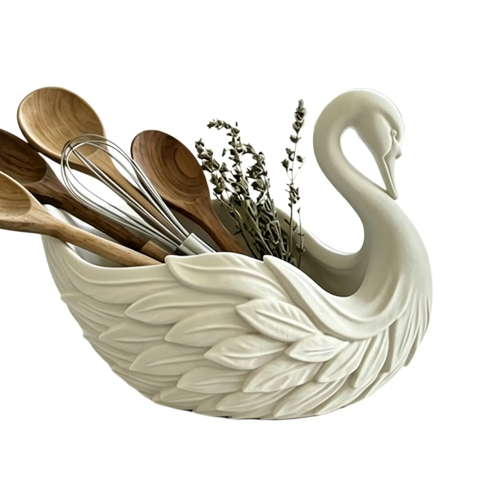 Swan Shaped Key Holder Bowl Swan-shaped Storage Tray Elegant Swan Organizer Key Wallet Holder Succulents Plant Pot Desktop Tray