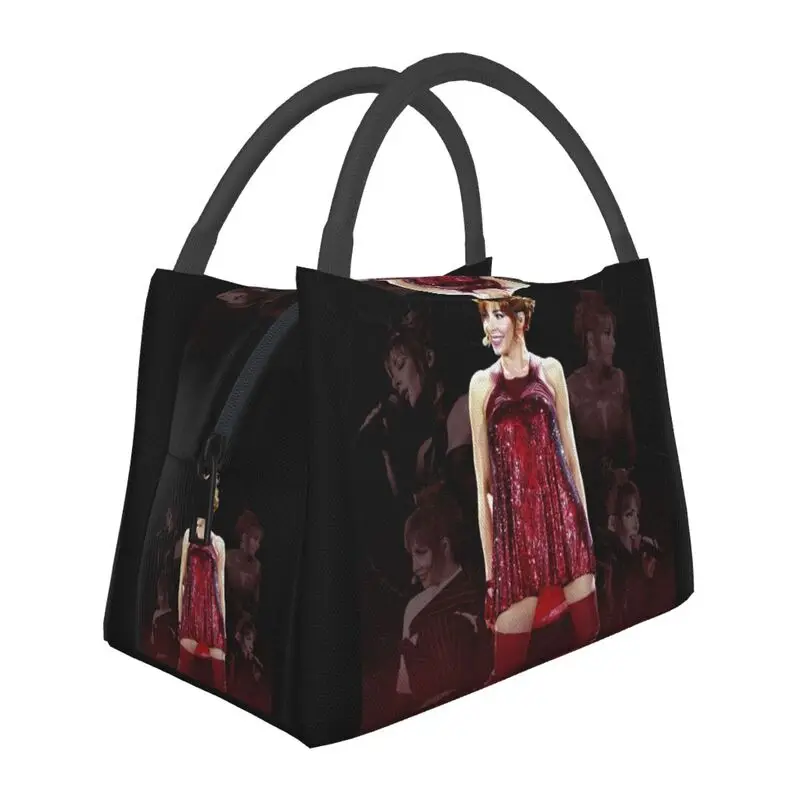 

Mylene Farmer Thermal Insulated Lunch Bag Women French Singer Portable Lunch Tote for Work Travel Storage Meal Food Box