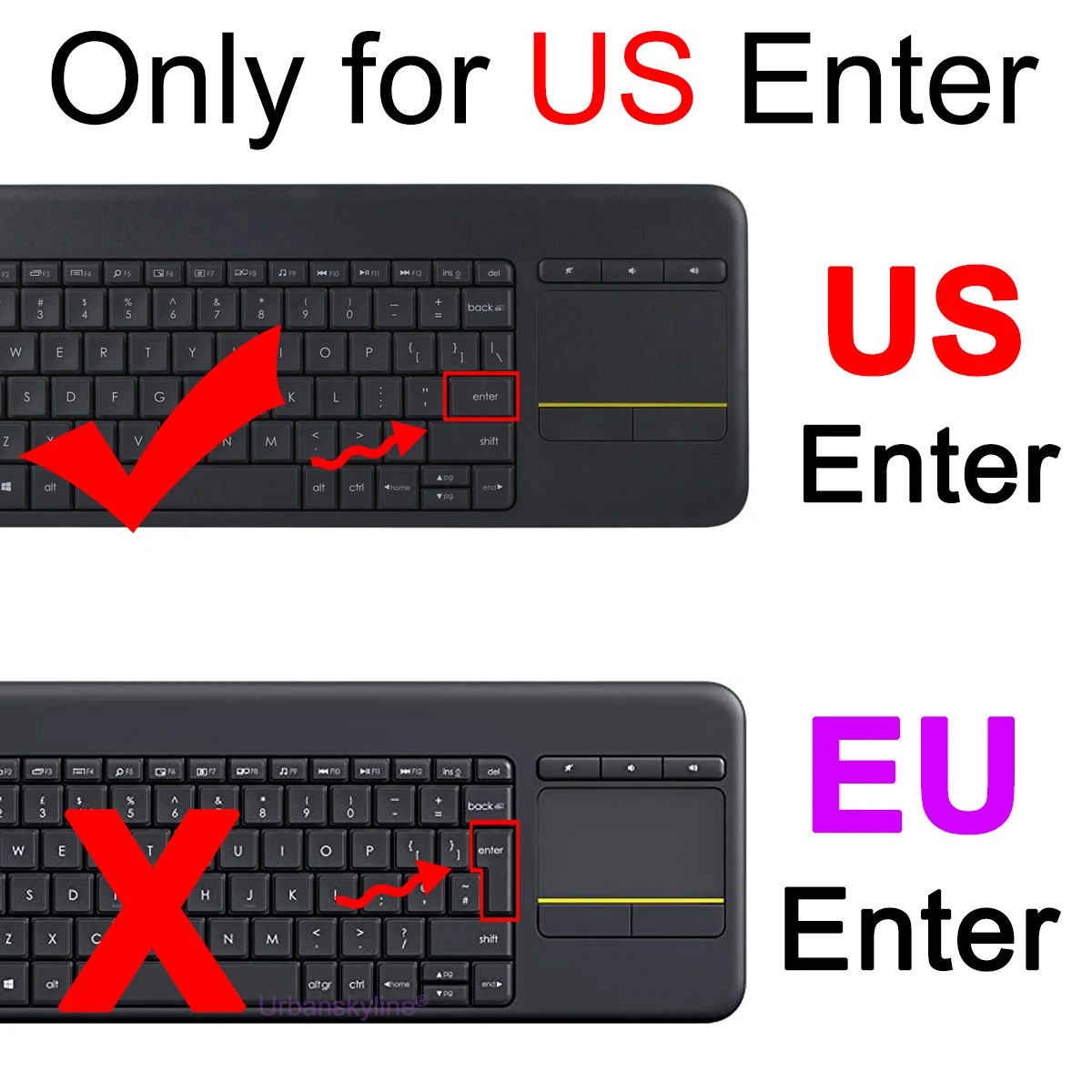 K400 Plus Keyboard Cover for Logitech K400 Plus for Logi K400+ Wireless Silicone Protective Protector Skin Case Funda
