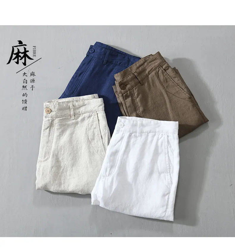 

Летние новые пляжные шорты, мужские льняные повседневные прямые шорты для мужчин