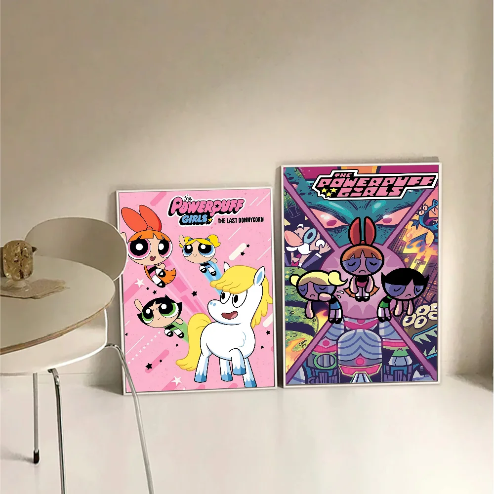 1PC Cartoon The Powerpuff Girls Poster Paper Print Home Living Room Bedroom Entrance Bar Restaurant Cafe Art Painting Decoration