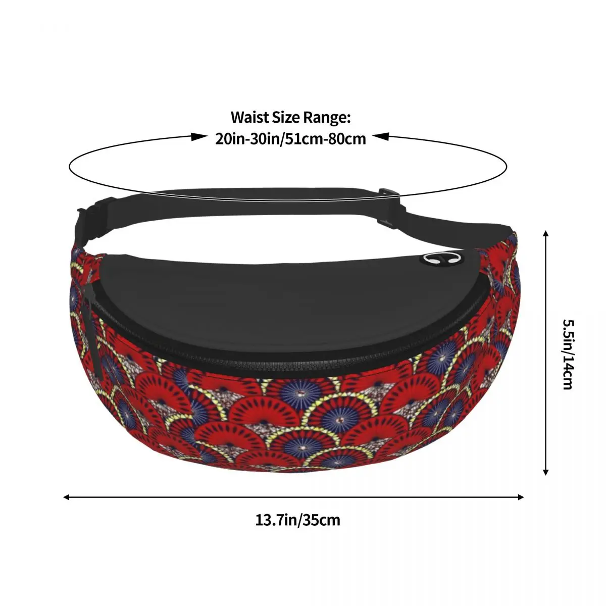 Ankara Dutch Wax Print Fanny Pack Women Men Custom African Patterns Crossbody Waist Bag for Traveling Phone Money Pouch